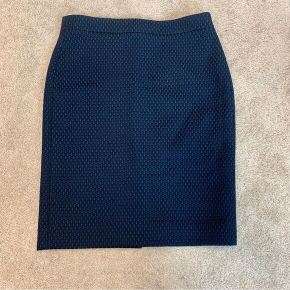 J Crew navy blue textured pencil skirt Sz 6 - Picture 5 of 11